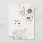 romantisch elegant floral bruiloft nummer RSVP kaartje (Achterkant)