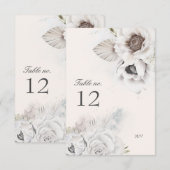 romantisch elegant floral bruiloft nummer RSVP kaartje (Voorkant / Achterkant)