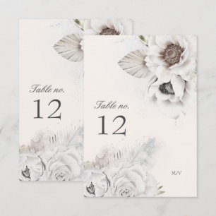 romantisch elegant floral bruiloft nummer RSVP kaartje