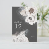 romantisch elegant floral bruiloft nummer RSVP kaartje (Staand voorkant)