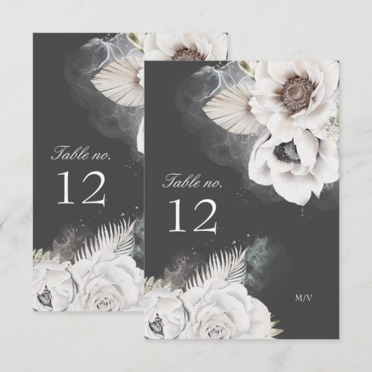 romantisch elegant floral bruiloft nummer RSVP kaartje (Voorkant / Achterkant)