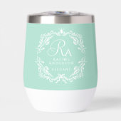 Romantisch Elegant Foliage Monogram Groen (Voorkant)