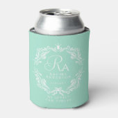 Romantisch Elegant Foliage Monogram Groen Blikjeskoeler (Blikje Voorkant)