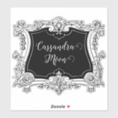 Romantisch, Elegant Frans ingelijst gepersonalisee Sticker (Vel)