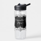 Romantisch, Elegant Frans ingelijst gepersonalisee Waterfles (Links)