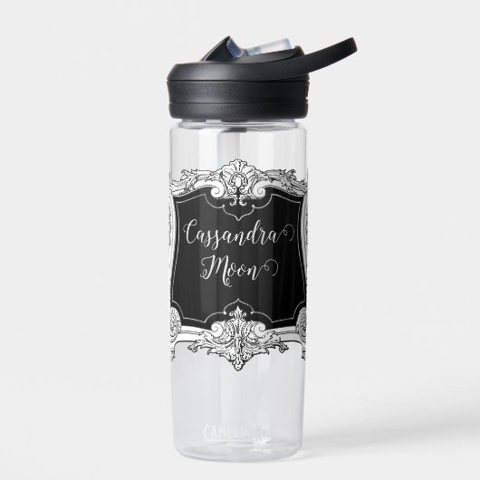 Romantisch, Elegant Frans ingelijst gepersonalisee Waterfles (Links)