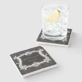 Romantisch, Elegant Frans ingelijst Stenen Onderzetter (Zijkant)