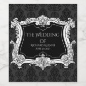 Romantisch, Elegant Frans ingelijst Wijn Etiket (Enkel label)