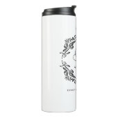 Romantisch elegant gebladerte monogram thermosbeker (Gedraaid links)