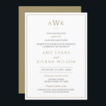 Romantisch Elegant Goud Klassieke Monogram Huwelij Kaart<br><div class="desc">Op zoek naar een eenvoudig maar elegant ontwerp van de huwelijksuitnodiging met monogram - kijk niet verder! Kan volledig worden aangepast aan uw behoeften. © Gorjo Design. Gemaakt voor u via het Zazzle platform. // Op zoek naar overeenkomende objecten? Andere briefpapier uit de set beschikbaar in de ‘collecties’ sectie van...</div>