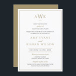 Romantisch Elegant Goud Klassieke Monogram Huwelij Kaart<br><div class="desc">Op zoek naar een eenvoudig maar elegant ontwerp van de huwelijksuitnodiging met monogram - kijk niet verder! Kan volledig worden aangepast aan uw behoeften. © Gorjo Design. Gemaakt voor u via het Zazzle platform. // Op zoek naar overeenkomende objecten? Andere briefpapier uit de set beschikbaar in de ‘collecties’ sectie van...</div>