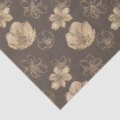 Romantisch Elegant Gouden Folie Bloemen Patroon Tissuepapier (Detail)