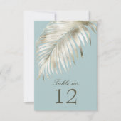 Romantisch Elegant Gouden Huwelijkstafel Nummer RSVP Kaartje (Voorkant)