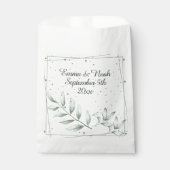 Romantisch Elegant Groen Stoffig Groen Bladeren Bedankzakje (Voorkant)