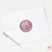 Romantisch Elegant Hart Roos Metaal Valentijnsdag Ronde Sticker (Envelop)