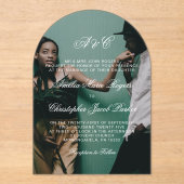 Romantisch Elegant Kalligrafie Fotobruiloft Acryl Uitnodigingen (Voorkant)