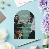 Romantisch Elegant Kalligrafie Fotobruiloft Acryl Uitnodigingen (Insitu (Huwelijk))