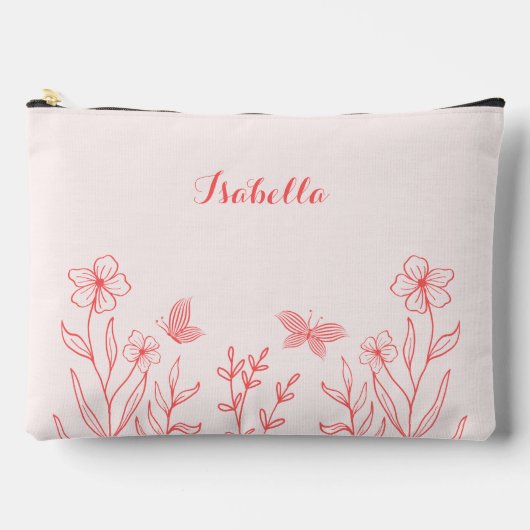 Romantisch elegant koraal roze bloemen etui (Voorkant)