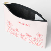 Romantisch elegant koraal roze bloemen etui (Open)