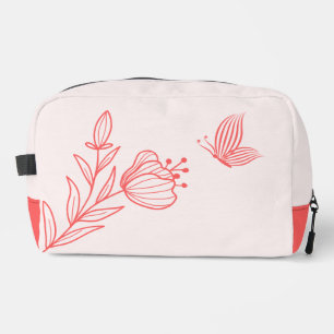Romantisch elegant koraal roze bloemen toilettasje