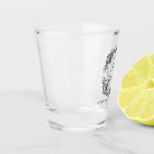 Romantisch Elegant Loofwerk Monogram Shot Glas (Links)