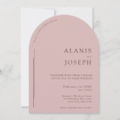 Romantisch Elegant Minimalistisch Bord Roos Boog H Kaart (Voorkant)