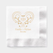 Romantisch elegant monogram folie servetten (Voorkant)