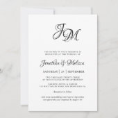Romantisch Elegant Monogram Script Fotobruiloft Kaart (Voorkant)