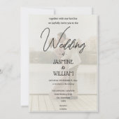 Romantisch Elegant Paar Foto Huwelijksuitnodiging Kaart (Achterkant)