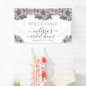 Romantisch Elegant Paarse Bloemen Vrijgezellenfees Spandoek (Insitu)