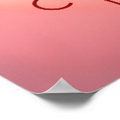 Romantisch Elegant Red Roses Heart Valentijnsdag Poster (Hoek)