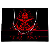 Romantisch, Elegant Rood Damast Groot Cadeauzakje (Voorkant)