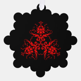 Romantisch, Elegant  Rood Damast Ornament Kaart