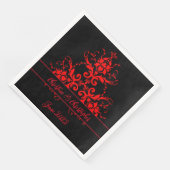 Romantisch, Elegant Rood Damast Servet (Hoek)