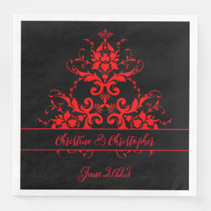 Romantisch, Elegant Rood Damast Servet