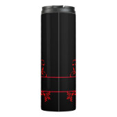Romantisch, Elegant Rood Damast Thermosbeker (Achterkant)