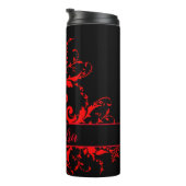 Romantisch, Elegant Rood Damast Thermosbeker (Geroteerd rechts)