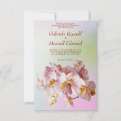 Romantisch Elegant Roos Witte Orchideeën Bruiloft Kaart (Voorkant)