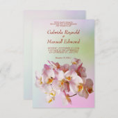 Romantisch Elegant Roos Witte Orchideeën Bruiloft Kaart (Voorkant / Achterkant)