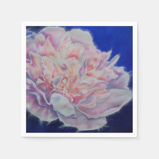 Romantisch elegant roze blauw pastelschilderij servetten (Voorkant)