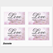 Romantisch Elegant Roze Bloemen Liefde Bruiloft Rechthoekige Sticker (Vel)