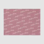 Romantisch Elegant Roze & Ivoren Script Zachte Tro Tissuepapier (Voorkant)