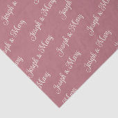 Romantisch Elegant Roze & Ivoren Script Zachte Tro Tissuepapier (Detail)