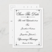 Romantisch Elegant Save The Date Invitation Briefk Uitnodiging Briefkaart (Voorkant / Achterkant)