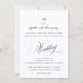 Romantisch Elegant Schrift Calligrafie Bruiloft Kaart (Voorkant)