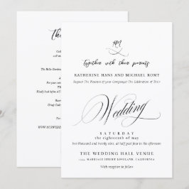 Romantisch Elegant Schrift Calligrafie Bruiloft Kaart