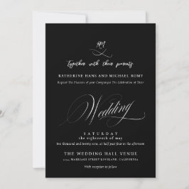 Romantisch Elegant Schrift Calligrafie Bruiloft Kaart