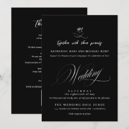 Romantisch Elegant Schrift Calligrafie Bruiloft Kaart