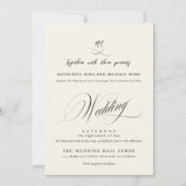 Romantisch Elegant Schrift Calligrafie Bruiloft Kaart (Voorkant)
