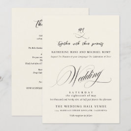 Romantisch Elegant Schrift Calligrafie Bruiloft Kaart